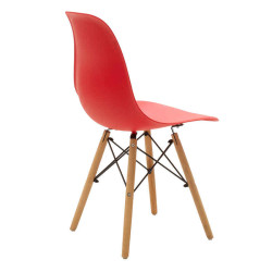 Καρέκλα Julita pakoworld PP χρώμα κόκκινο - φυσικό