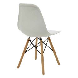 Καρέκλα Julita pakoworld PP χρώμα λευκό - φυσικό