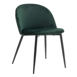 Καρέκλα Melodi pakoworld βελούδο σκούρο πράσινο-μαύρο πόδι