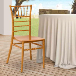 Καρέκλα catering Tiffany Megapap πολυπροπυλενίου χρώμα χρυσό 40x40,5x91εκ.