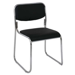 Καρέκλα επισκέπτη Campus-w Χρώμιο/Soft Pu Μαύρο 51x49x78cm