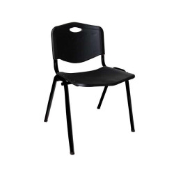 Καρέκλα STUDY Μεταλ.Βαφή Μαύρη PP Μαύρo 53x55x77cm
