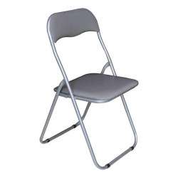 Πτυσσόμενη Καρέκλα LINDA Βαφή Γκρι/Pvc Γκρι 43x46x80cm (Σετ 6 ΤΕΜ)