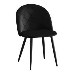 BELLA Καρέκλα Tραπεζαρίας - Κουζίνας, Μέταλλο Βαφή Μαύρο Ύφασμα Velure Μαύρο 50x57x81cm