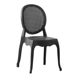 DYNASTY Καρέκλα Εστίασης - Catering Στοιβαζόμενη PP Μαύρο 42x52x88cm