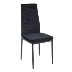 JETTA Καρέκλα Tραπεζαρίας - Μέταλλο Βαφή Μαύρο, Ύφασμα Velure Μαύρο, Full K/D -Συσκ.4 40x50x95cm