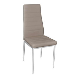 Καρέκλα Jetta-I Χρώμιο/PVC Cappuccino Συσκ.6τμχ 40x50x95cm