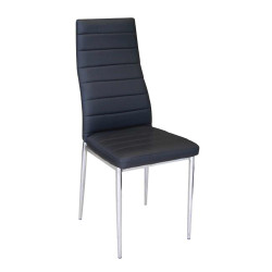 Καρέκλα Jetta-I Χρώμιο/PVC Μαύρο Συσκ.6τμχ 40x50x95cm