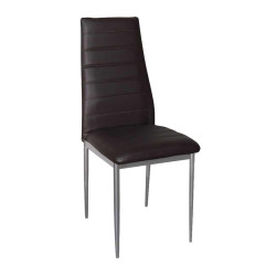 Καρέκλα Jetta-I Βαφή Γκρι/PVC Σκ.Καφέ Συσκ.6τμχ 40x50x95cm