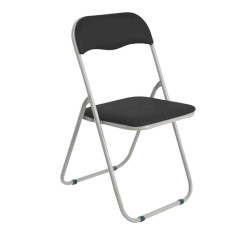 Καρέκλα Linda Πτυσ/νη PVC Μαύρο (Βαφή Γκρι) Συσκ.6τμχ 43x46x80cm