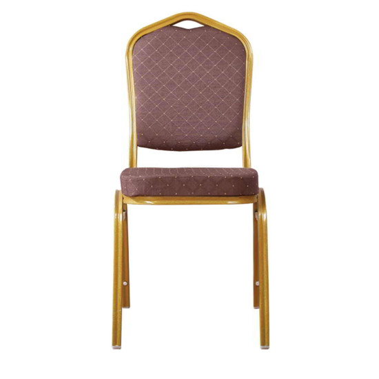 Καρέκλα HILTON Μεταλλική Gold/Ύφασμα Καφέ 44x55x93cm
