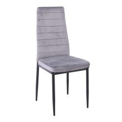 JETTA Καρέκλα Tραπεζαρίας - Μέταλλο Βαφή Μαύρο, Ύφασμα Velure Γκρι, Full K/D - Συσκ.4 40x50x95cm