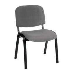 SIGMA Καρέκλα Στοιβαζόμενη Γραφείου, Επισκέπτη Μέταλλο Βαφή Μαύρο, Ύφασμα Γκρι 56x62x77cm / Σωλ.35x16/1mm