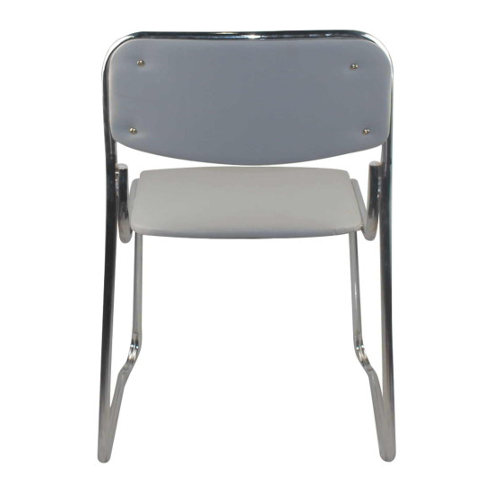 CAMPUS Καρέκλα Επισκέπτη Γραφείου, Στοιβαζόμενη Χρώμιο Μέταλλο, Soft Pu Γκρι 51x49x78cm