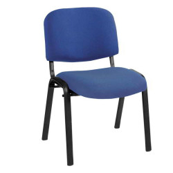 SIGMA Καρέκλα Στοιβαζόμενη Γραφείου, Επισκέπτη Μέταλλο Βαφή Μαύρο, Ύφασμα Μπλε 56x60x79cm / Σωλ.35x16/1mm