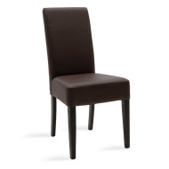 Καρέκλα Ditta pakoworld σκούρο καφέ τεχνόδερμα - πόδια ξύλο μασίφ wenge