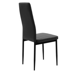 Καρέκλα Parker pakoworld μεταλλική μαύρη με pu μαύρο