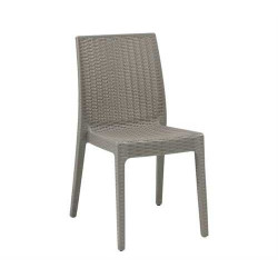 DAFNE Καρέκλα Κήπου - Βεράντας Στοιβαζόμενη, PP Rattan Look, UV Protection, Μπεζ Tortora 46x55x85cm