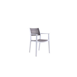 Πολυθρόνα AKRON PP Λευκή/Sand Beige 60x55x85cm