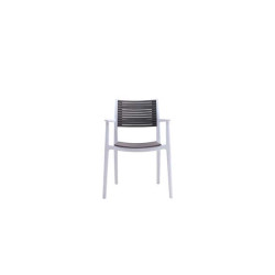 Πολυθρόνα AKRON PP Λευκή/Sand Beige 60x55x85cm
