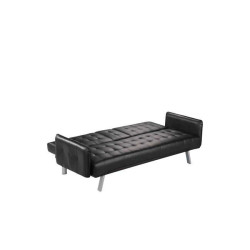 Καναπές Κρεβάτι WELLS PU Μαύρο 188x82x80cm Bed:168x100x36cm