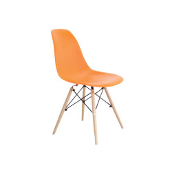 Καρέκλα ART Wood PP Πορτοκαλί 46x52x82cm (Σετ 4 ΤΕΜ)