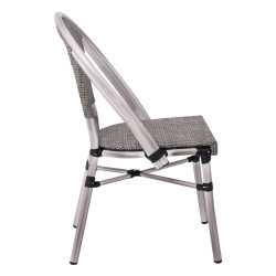 Καρέκλα Dining Costa Αλουμινίου Antique Grey / Textilene Μπεζ . Διάσταση: 50x55x85cm