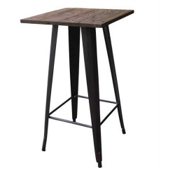 Τραπέζι Μπαρ Relix Ξύλο/Μέταλο Μάυρο 60x60x101cm
