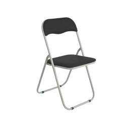 Καρέκλα Linda Πτυσ/νη PVC Μαύρο (Βαφή Γκρι) Συσκ.6τμχ 43x46x80cm