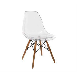 Καρέκλα Art Wood PC Clear 46x53x82cm (Σετ 4 ΤΕΜ)