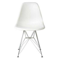 Καρέκλα Art Χρώμιο/PP Λευκό Συσκ.4τμχ 46x55x82cm