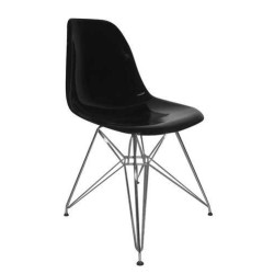 Καρέκλα Art Χρώμιο/PP Μαύρο Συσκ.4τμχ 46x55x82cm